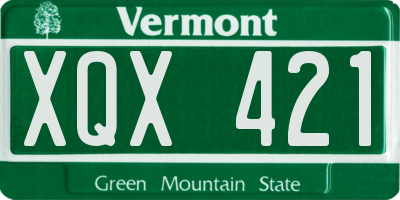 VT license plate XQX421