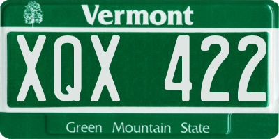 VT license plate XQX422