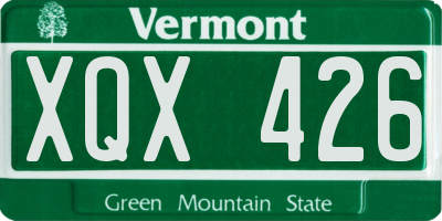 VT license plate XQX426