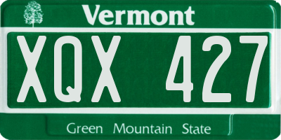 VT license plate XQX427