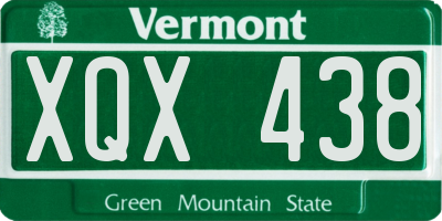 VT license plate XQX438