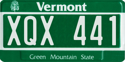 VT license plate XQX441