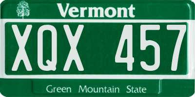 VT license plate XQX457