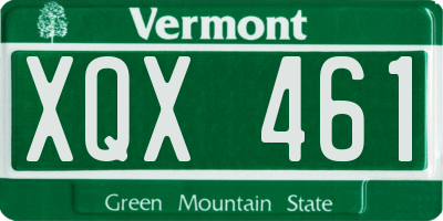 VT license plate XQX461