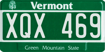 VT license plate XQX469