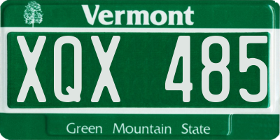 VT license plate XQX485
