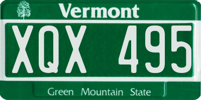 VT license plate XQX495