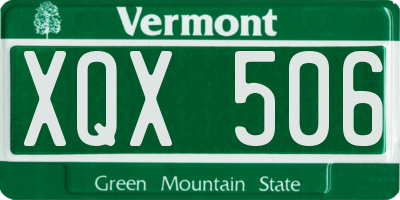 VT license plate XQX506