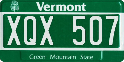 VT license plate XQX507