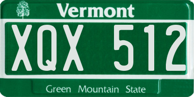 VT license plate XQX512