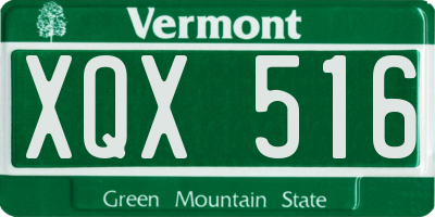 VT license plate XQX516