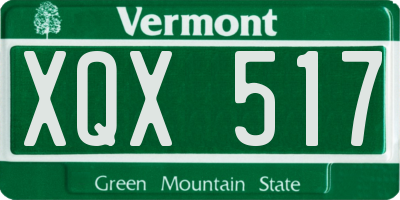 VT license plate XQX517