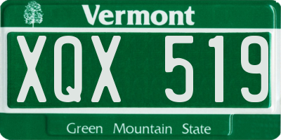 VT license plate XQX519