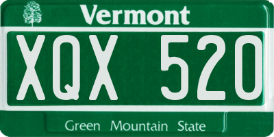 VT license plate XQX520