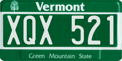 VT license plate XQX521