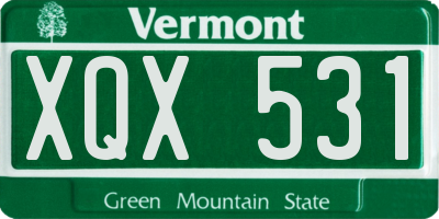 VT license plate XQX531