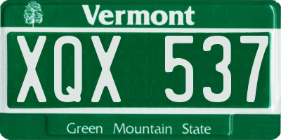 VT license plate XQX537