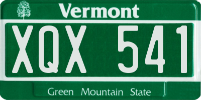 VT license plate XQX541