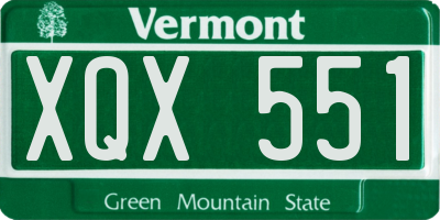 VT license plate XQX551