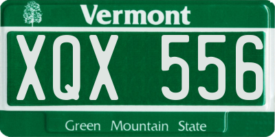 VT license plate XQX556