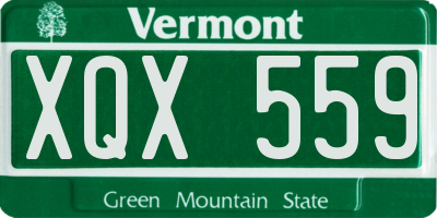 VT license plate XQX559