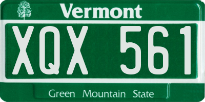 VT license plate XQX561