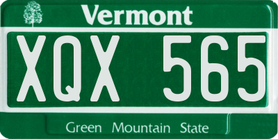 VT license plate XQX565