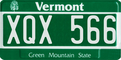 VT license plate XQX566