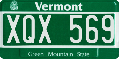 VT license plate XQX569