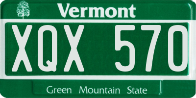 VT license plate XQX570