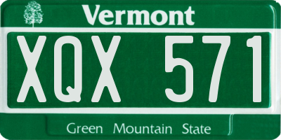 VT license plate XQX571