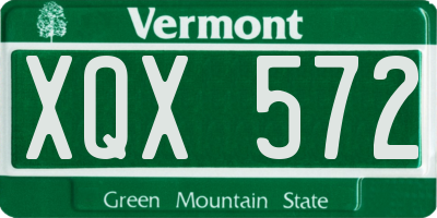 VT license plate XQX572