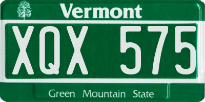 VT license plate XQX575