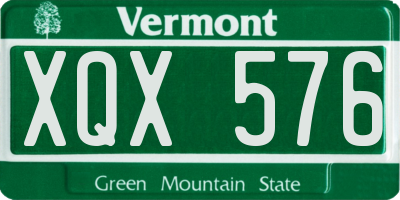 VT license plate XQX576