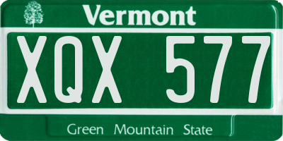 VT license plate XQX577