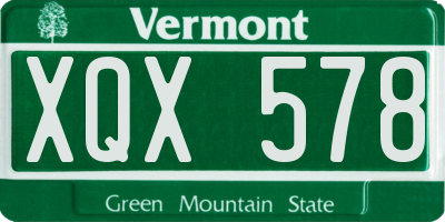 VT license plate XQX578
