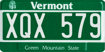 VT license plate XQX579