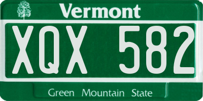 VT license plate XQX582