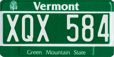 VT license plate XQX584