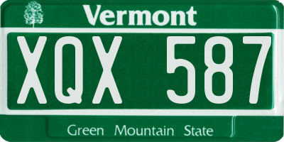 VT license plate XQX587