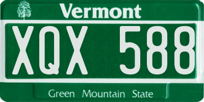 VT license plate XQX588