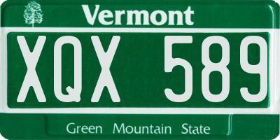 VT license plate XQX589