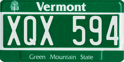 VT license plate XQX594