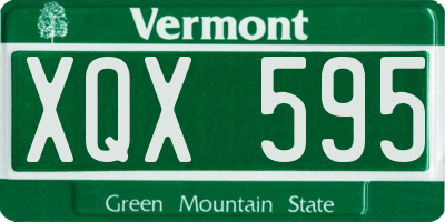 VT license plate XQX595