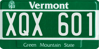 VT license plate XQX601