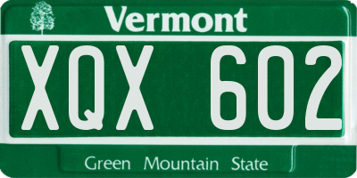 VT license plate XQX602