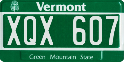 VT license plate XQX607