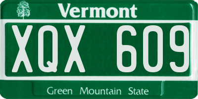VT license plate XQX609