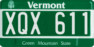 VT license plate XQX611