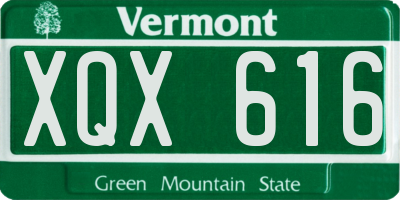 VT license plate XQX616